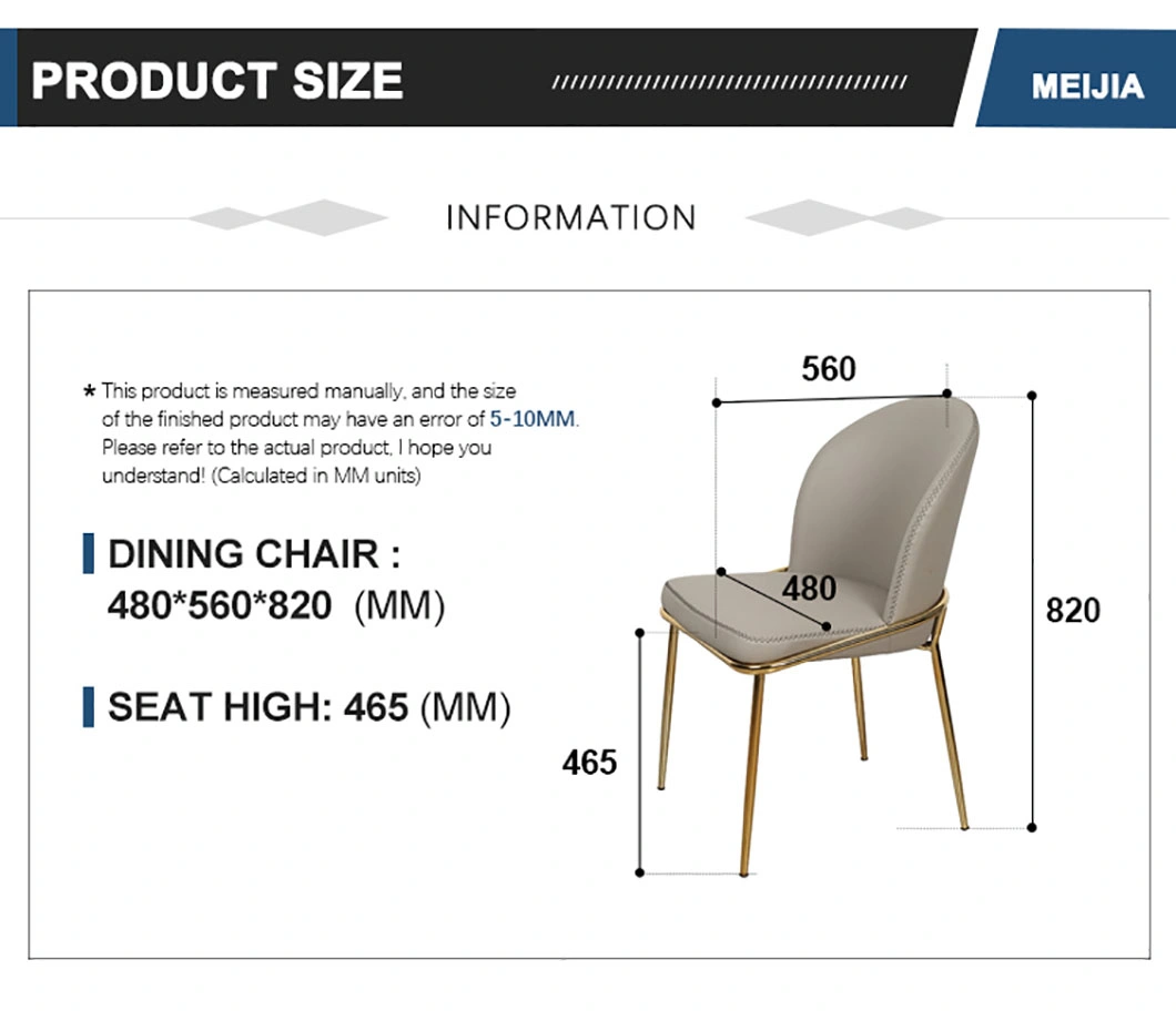 New Product Promotion Hotel Nordic Luxury for Dining Classic Chairs Gold Leg