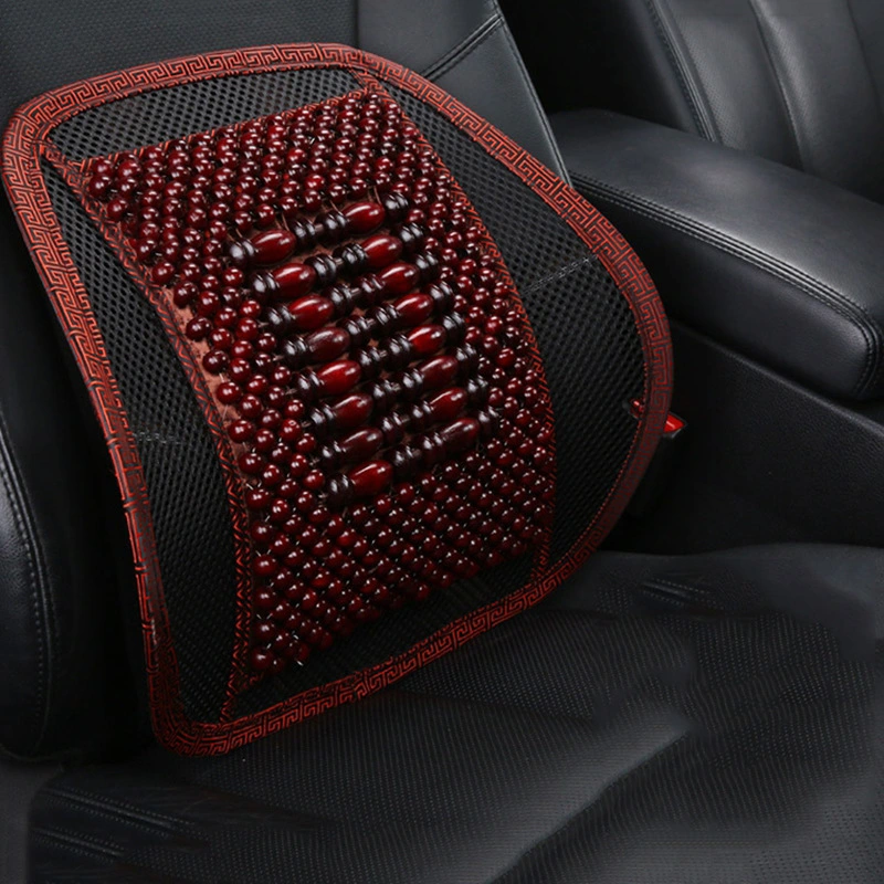 Car Seat Cushion Lumbar Support Wooden Bead