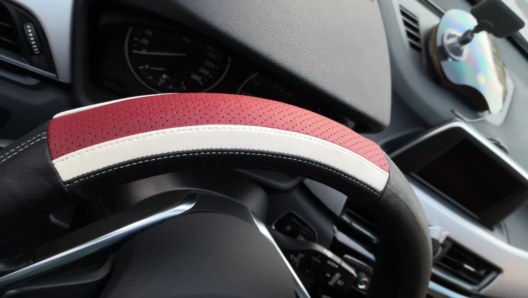 Two-Color Splicing Car Steering Wheel Cover