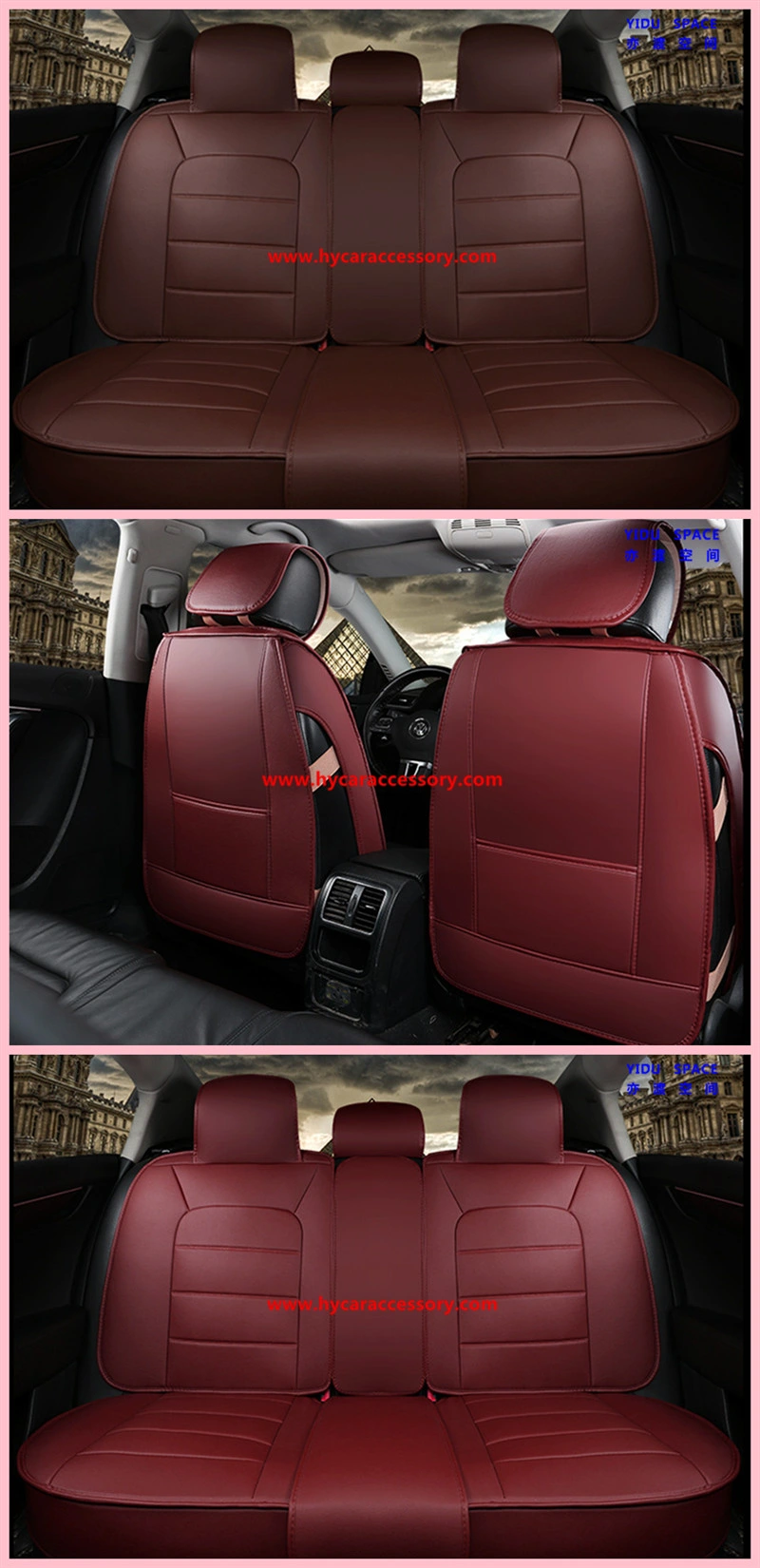 Wholesale All Weather Universal Beige PU Leather Auto Car Seat Cushion