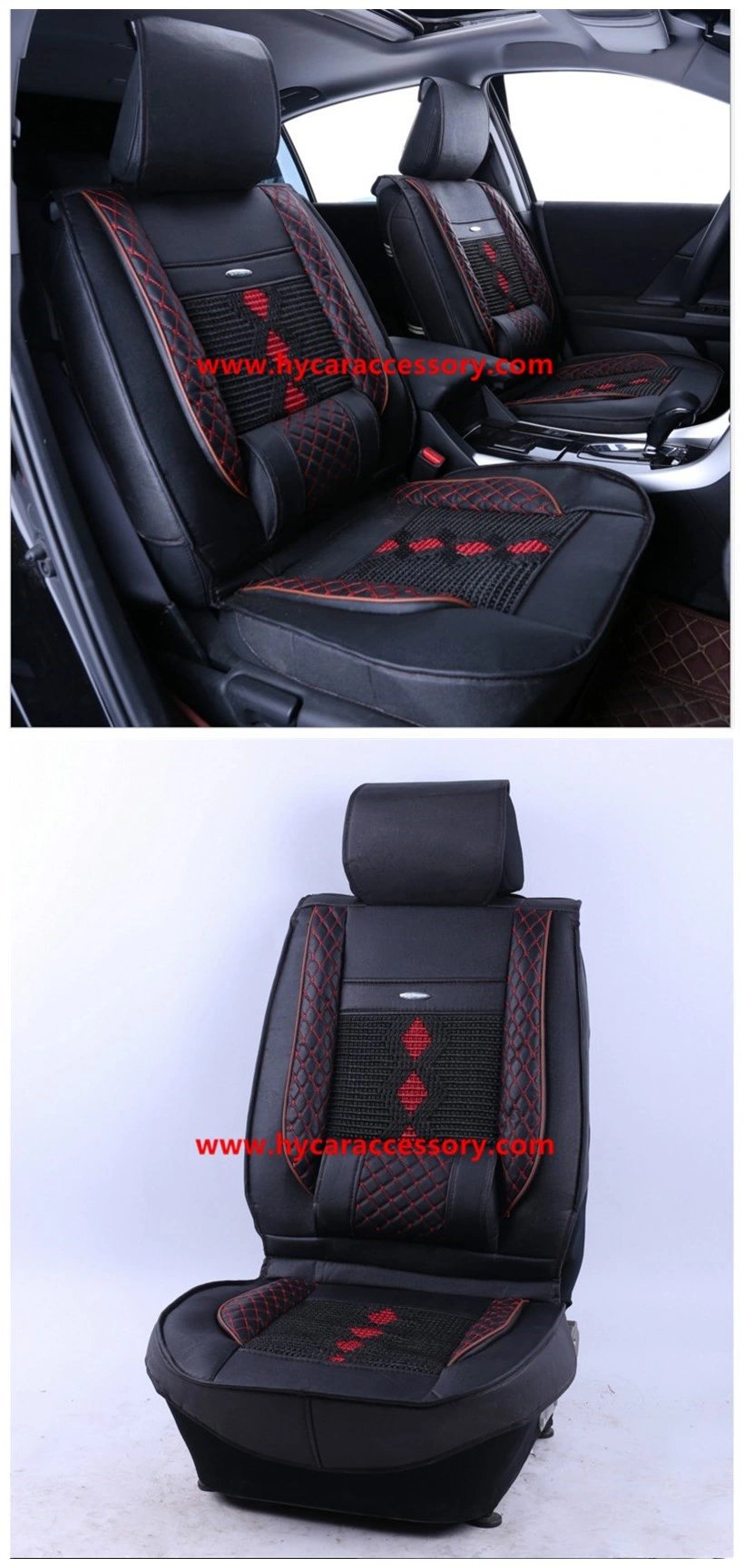 Car Accessories Car Decoration Cover Universal Brown Ice Silk PU Leather Auto Car Seat Cushion