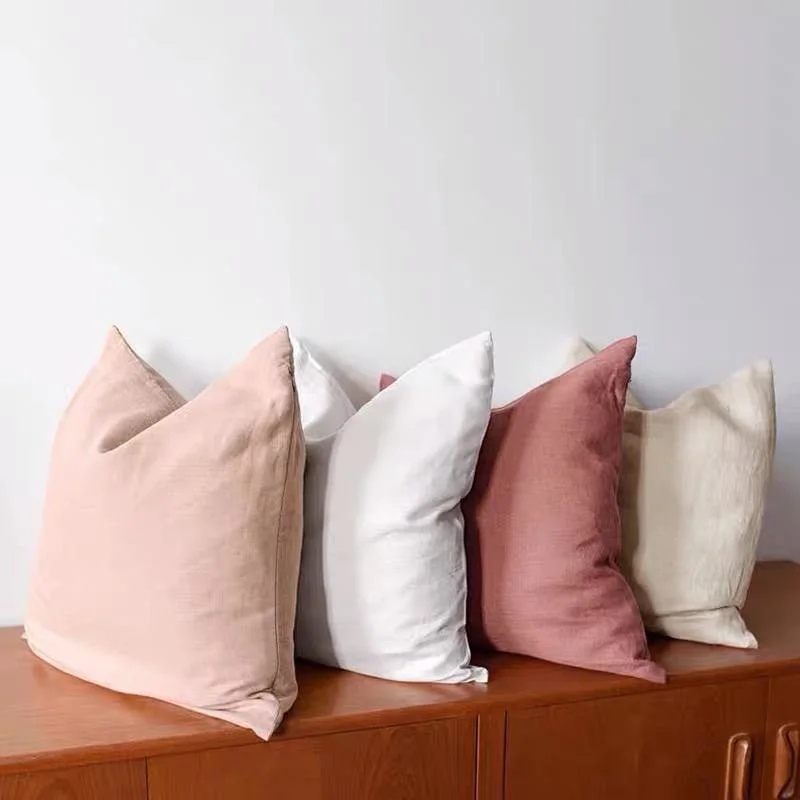 Eco-Friendly Natural Fabric 100% Linen Woven Cushion Throw Pillows Covers for All Season