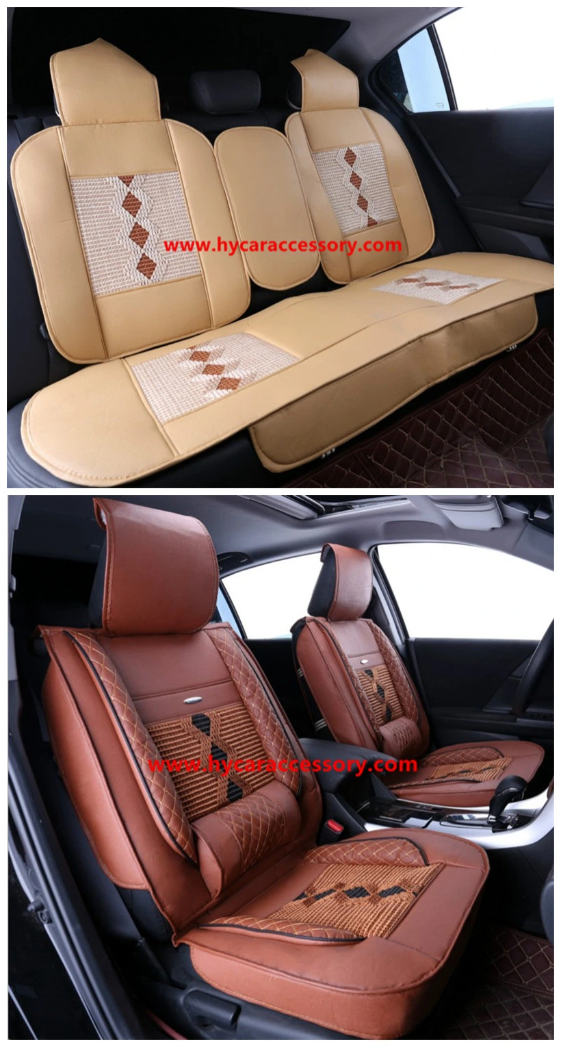 Car Accessories Car Decoration Cover Universal Brown Ice Silk PU Leather Auto Car Seat Cushion